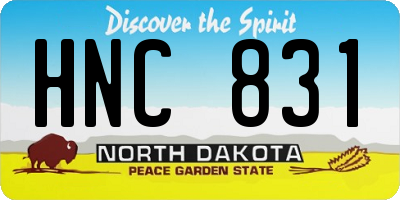 ND license plate HNC831