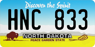 ND license plate HNC833