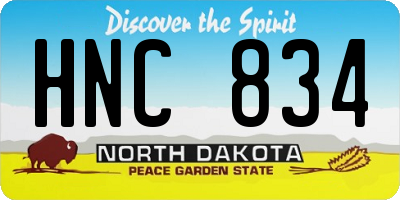 ND license plate HNC834