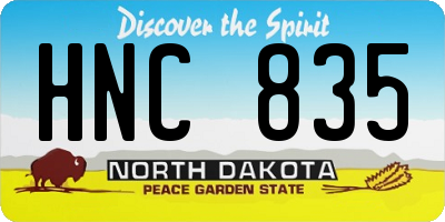 ND license plate HNC835