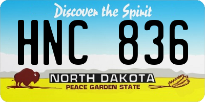 ND license plate HNC836