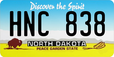 ND license plate HNC838