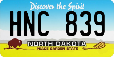ND license plate HNC839