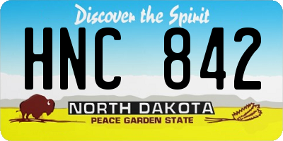 ND license plate HNC842