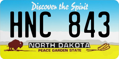 ND license plate HNC843