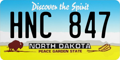 ND license plate HNC847