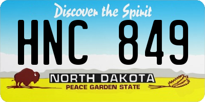 ND license plate HNC849