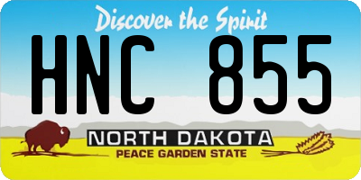 ND license plate HNC855