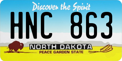 ND license plate HNC863