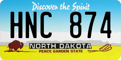 ND license plate HNC874