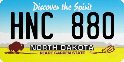 ND license plate HNC880
