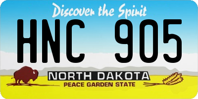 ND license plate HNC905