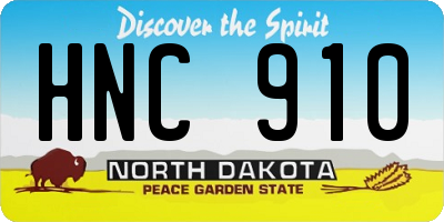 ND license plate HNC910