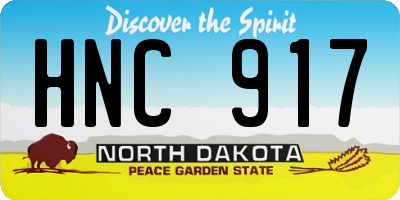 ND license plate HNC917
