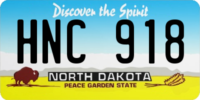 ND license plate HNC918