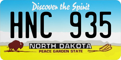 ND license plate HNC935