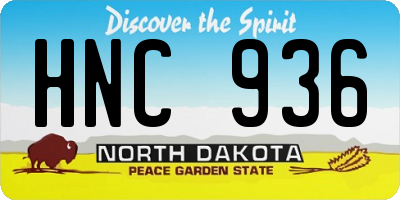 ND license plate HNC936