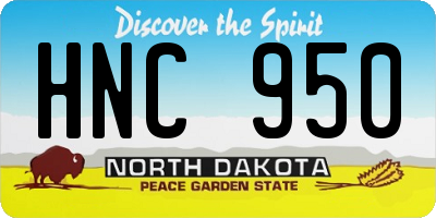 ND license plate HNC950