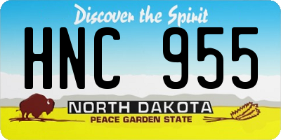 ND license plate HNC955