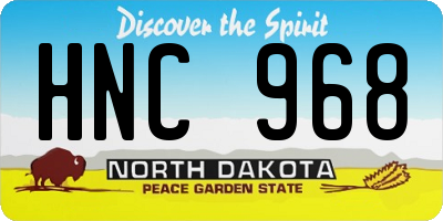 ND license plate HNC968