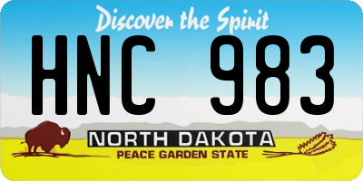 ND license plate HNC983