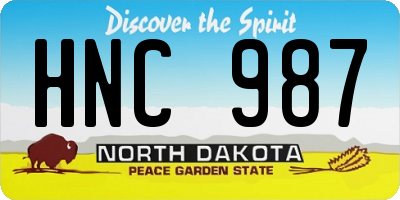 ND license plate HNC987