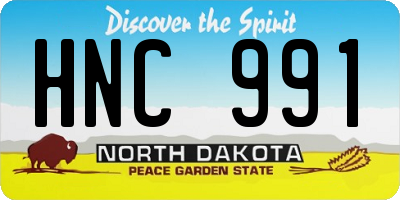 ND license plate HNC991