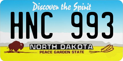 ND license plate HNC993