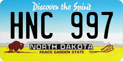 ND license plate HNC997