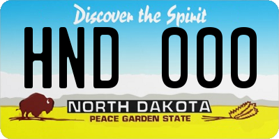 ND license plate HND000