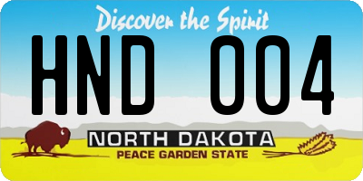 ND license plate HND004