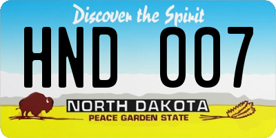 ND license plate HND007