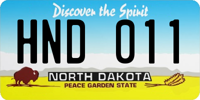 ND license plate HND011