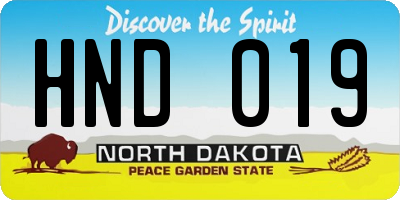 ND license plate HND019