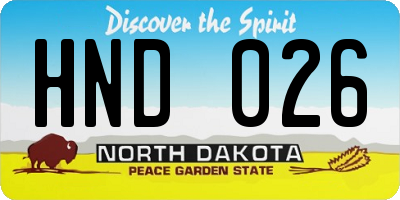 ND license plate HND026