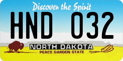 ND license plate HND032