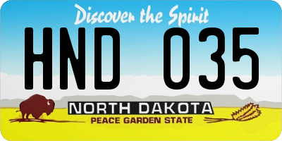 ND license plate HND035