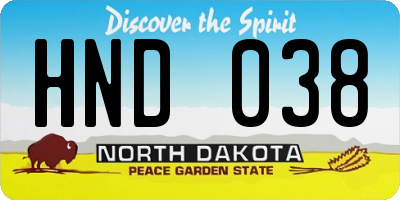ND license plate HND038
