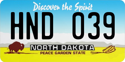 ND license plate HND039