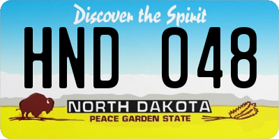 ND license plate HND048