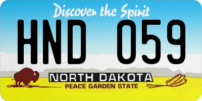 ND license plate HND059