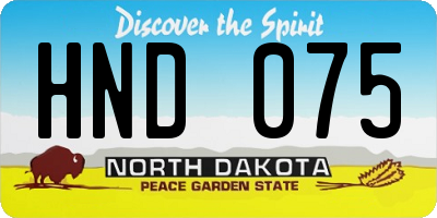 ND license plate HND075