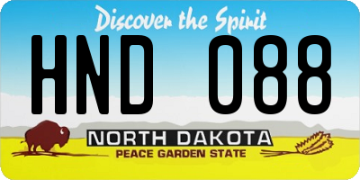 ND license plate HND088