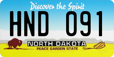 ND license plate HND091