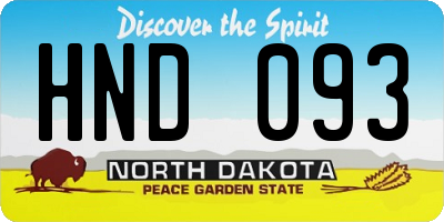 ND license plate HND093
