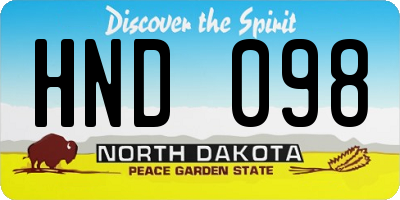 ND license plate HND098