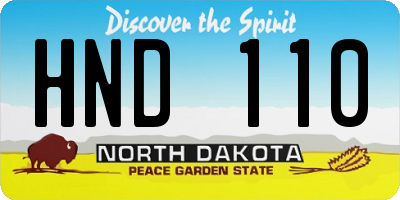 ND license plate HND110
