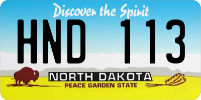 ND license plate HND113