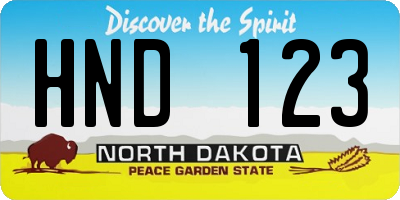 ND license plate HND123