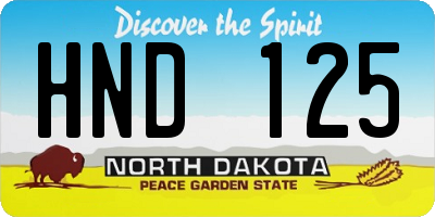 ND license plate HND125
